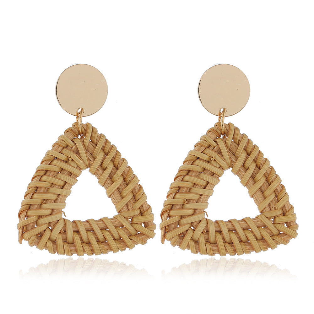 Wholesale Geometric Acrylic Straw Earrings